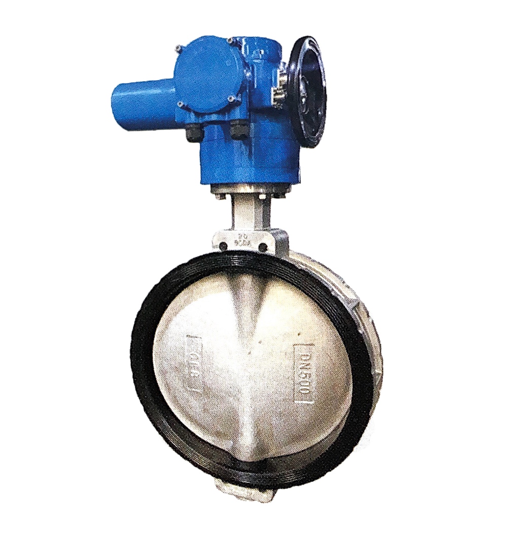 Electric marine semi convex ear butterfly valve